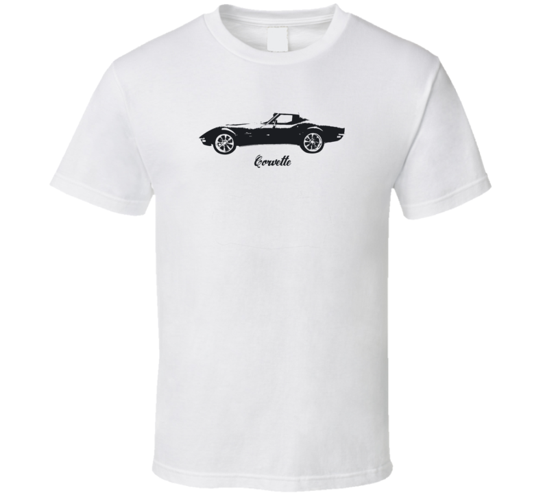 1972 Corvette Side View With Model Light Color T Shirt