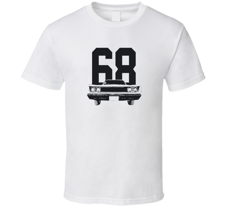 1968 Coronet Front View With Year Light Color T Shirt 1968 Coronet Front View With Year Light Color T Shirt