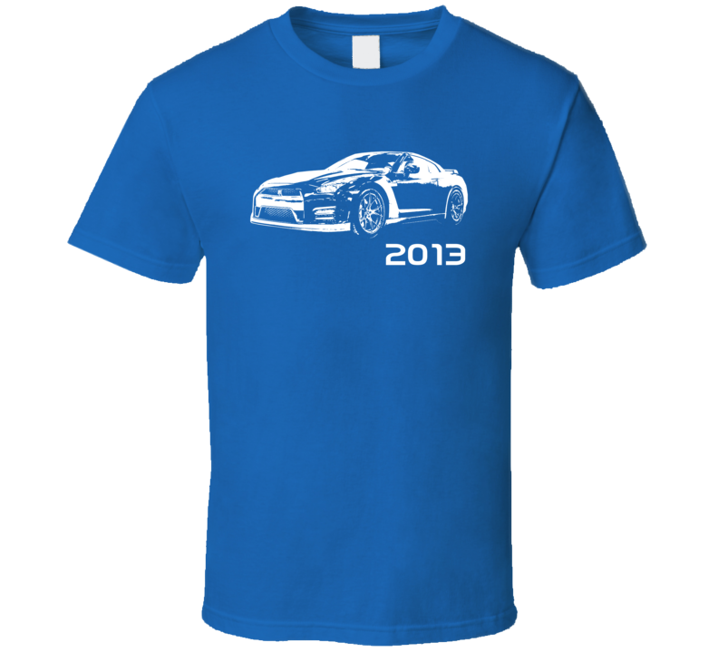 2013 GT-R Side View With Year Dark Color T Shirt