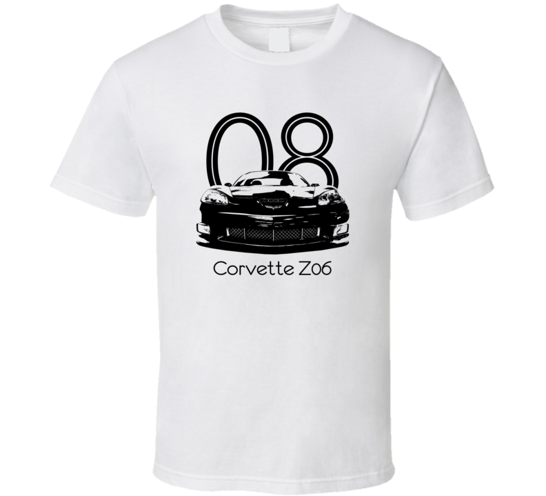 2008 Corvette Z06 Grill View With Year And Model Light Color T Shirt 2008 Corvette Z06 Grill View With Year And Model Light Color T Shirt