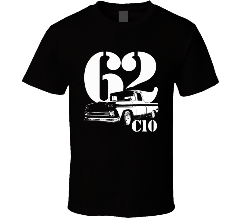 1962 C10 Apache Pickup Side View With Year And C10 Model Name Black T Shirt