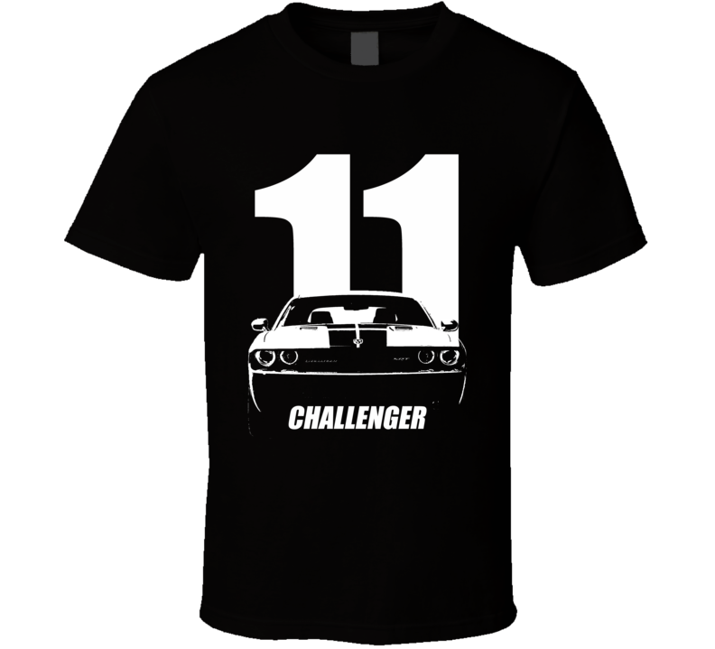 2011 Challenger Grill View With Year And Model Name Black T Shirt