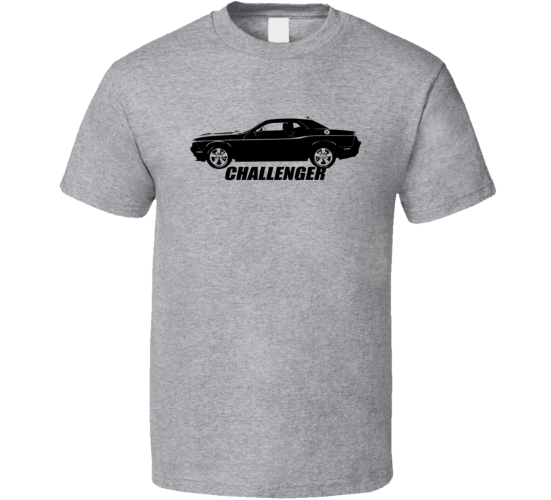 2016 Challenger Side View With Model Name Heather Grey T Shirt