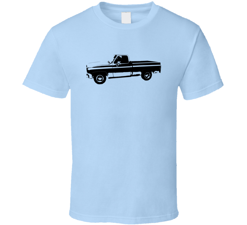 1976 C10 K10 Pickup Truck Side View Light Blue T Shirt