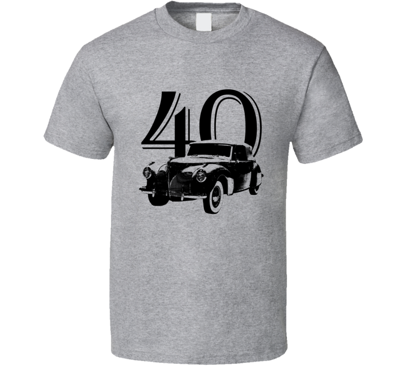 1940 Continental Three Quarter View With Year Heather Grey T Shirt 1940 Continental Three Quarter View With Year Heather Grey T Shirt