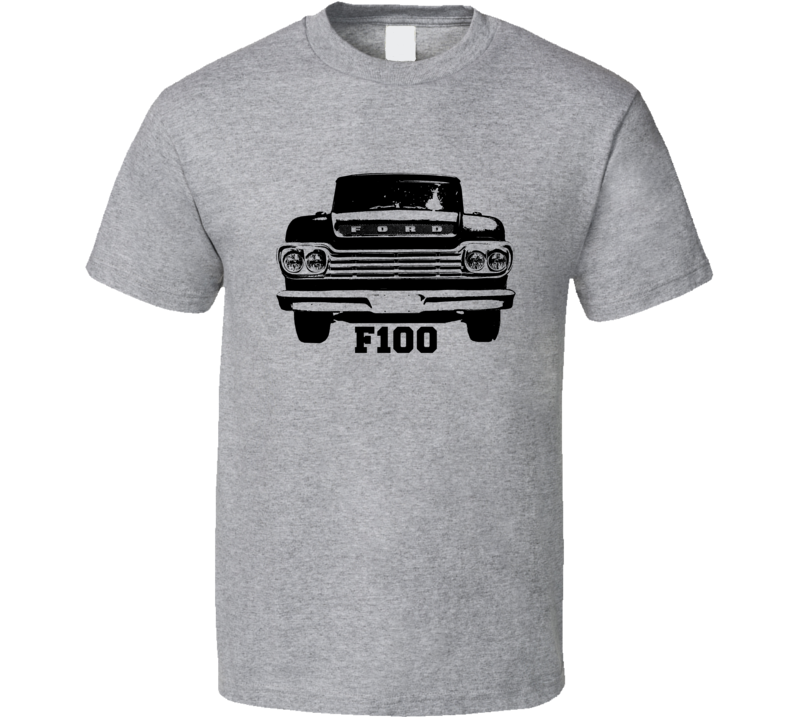 1906 F100 Grill View With Model Name Heather Grey T Shirt 1906 F100 Grill View With Model Name Heather Grey T Shirt