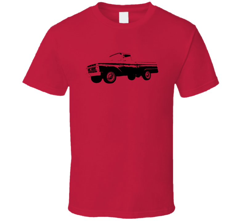 1966 F100 Pickup Truck Three Quarter Side View Red T Shirt