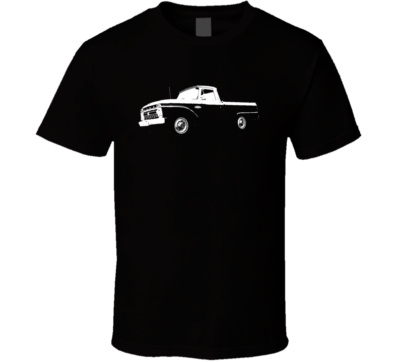 1966 F100 Pickup Truck Three Quarter Side View Black T Shirt