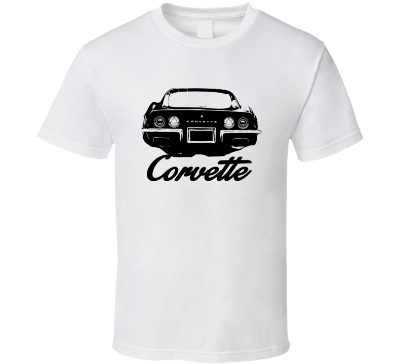 1972 Corvette Rear View With Model Light Shirt