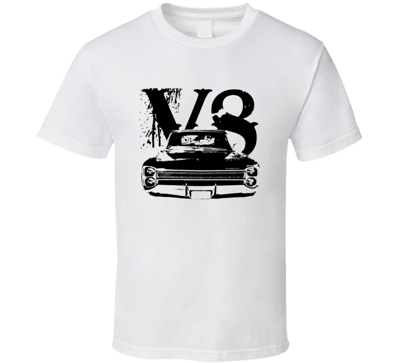 1968 Plymouth Fury Grill View Black Graphic With V8 Light T shirt