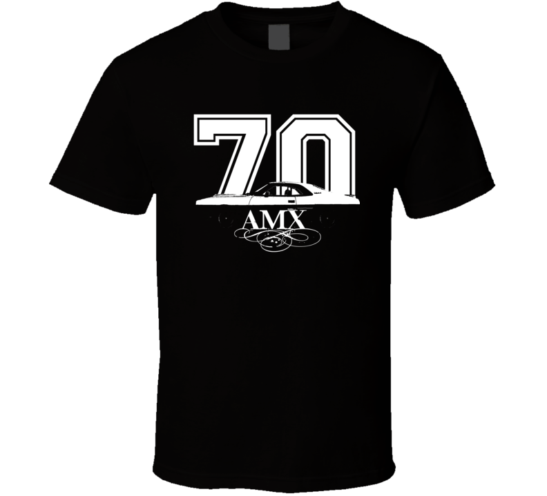 1970 AMC AMX Side View With Year and Model Dark Shirt