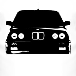 1988 BMW e30 Grill View White T Shirt 1501466