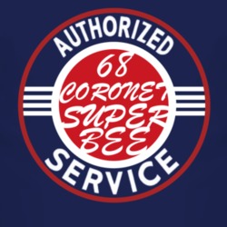 Authorized Service 1968 DODGE CORONET SUPER BEE Dark T Shirt 2459473