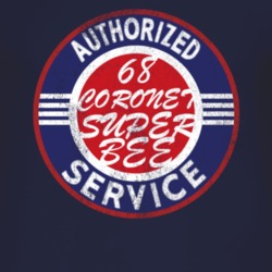 Authorized Service 1968 DODGE CORONET SUPER BEE Distressed Look Dark T Shirt 2460505