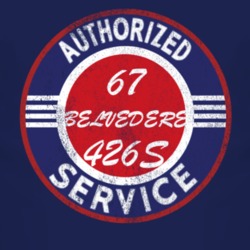 Authorized Service 1967 PLYMOUTH BELVEDERE 426S Distressed Look Dark T Shirt 2465964
