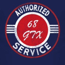 Authorized Service 1968 PLYMOUTH GTX Distressed Look Dark T Shirt 2498028