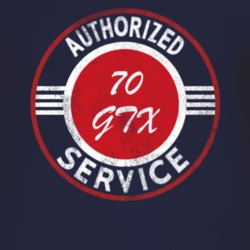 Authorized Service 1970 PLYMOUTH GTX Distressed Look Dark T Shirt 2498093