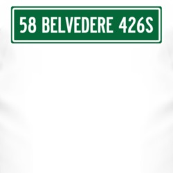 1958 PLYMOUTH BELVEDERE 426S Street Sign Car T Shirt 2997604