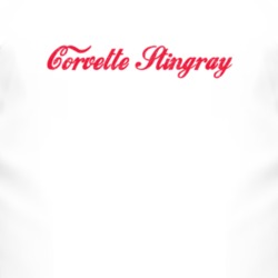 Chevy Corvette Stingray Cola Font Parody Distressed Look Light T Shirt 4822642