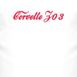 Chevy Corvette Z03 Cola Font Parody Distressed Look Light T Shirt 4822661