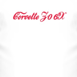 Chevy Corvette Z06X Cola Font Parody Distressed Look Light T Shirt 4822667