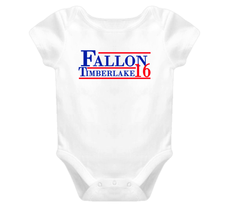 Jimmy Fallon / Justin Timberlake For President 2016 (Red/Blue Font) The Tonight Show Funny Baby One Piece Jimmy Fallon / Justin Timberlake For President 2016 (Red/Blue Font) The Tonight Show Funny Baby One Piece