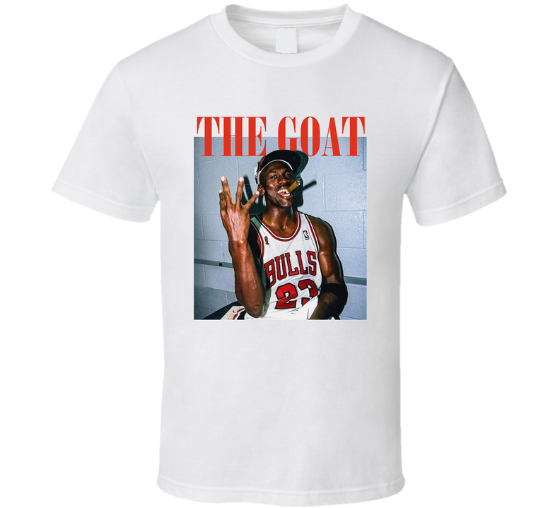 The Goat Michael Jordan Cigar Smoking Basketball Fan T Shirt The Goat Michael Jordan Cigar Smoking Basketball Fan T Shirt