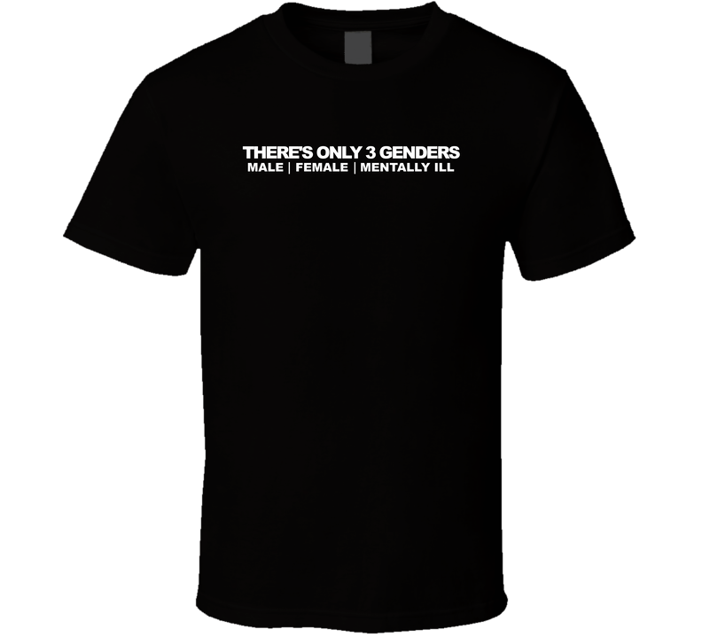 There's Only 3 Genders Male Female Mentally Ill T Shirt There's Only 3 Genders Male Female Mentally Ill T Shirt