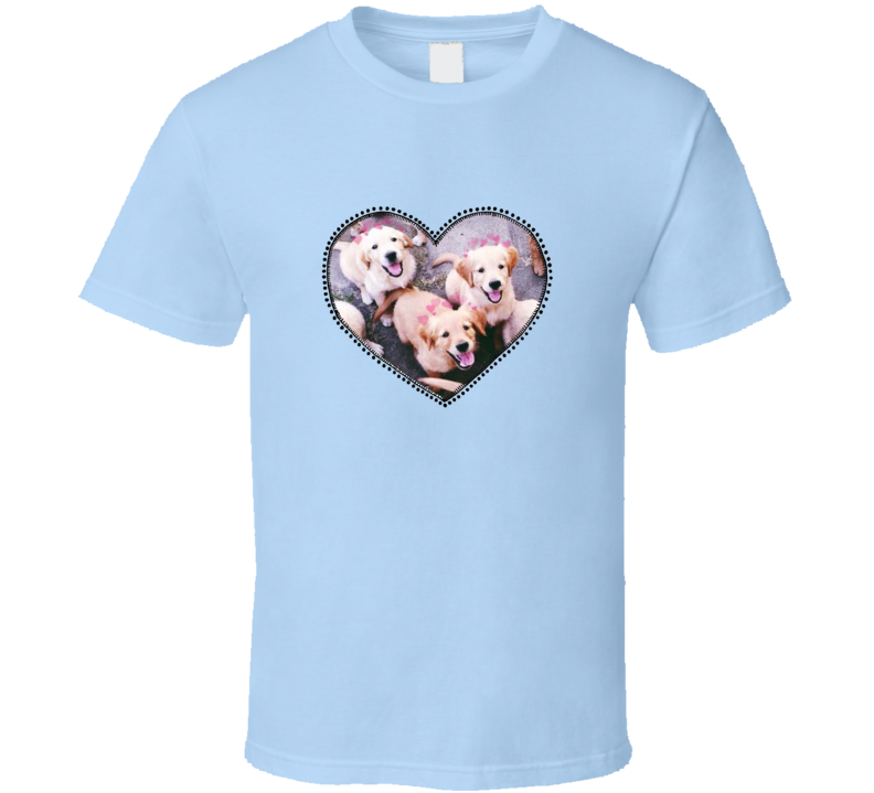 Golden Retriever Puppies Cute Heart Dogs T Shirt Golden Retriever Puppies Cute Heart Dogs T Shirt