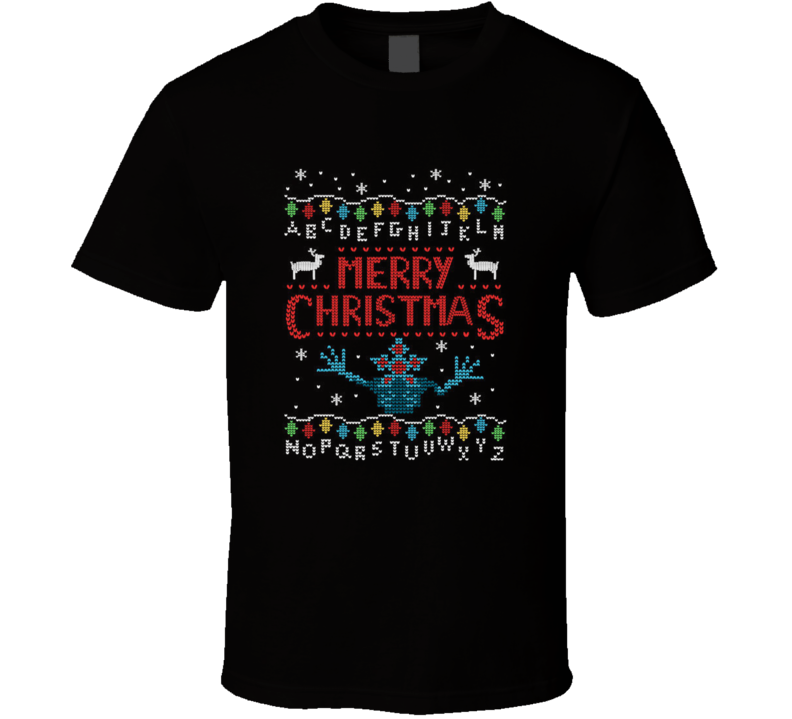 Merry Christmas Upside Down Stranger Things TV Show Holiday Eleven T Shirt Merry Christmas Upside Down Stranger Things TV Show Holiday Eleven T Shirt