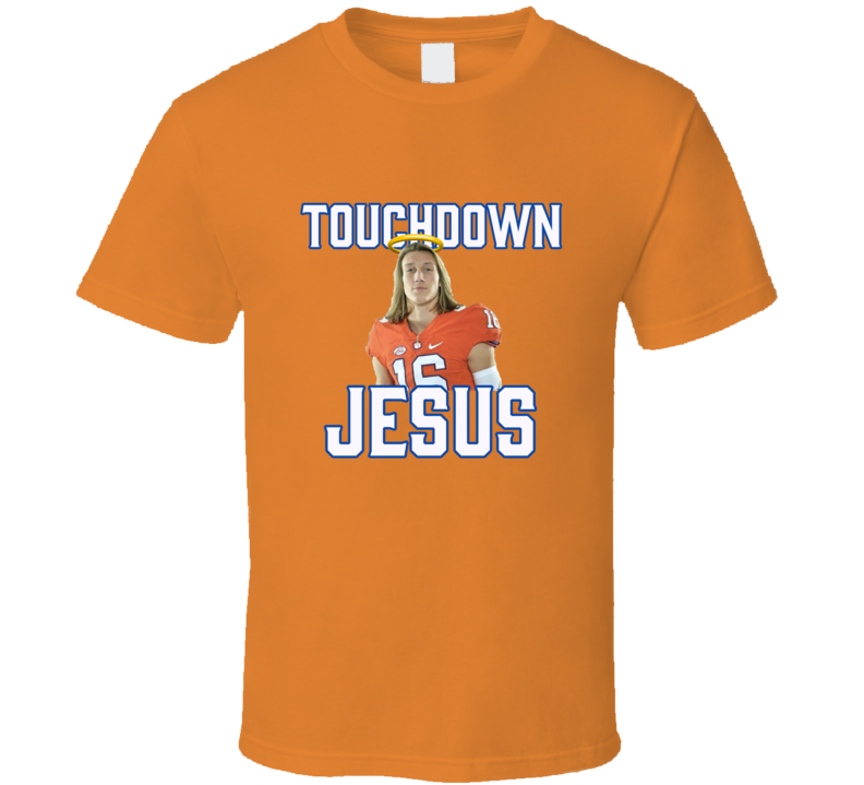 Trevor Lawrence Clemson Football Touchdown Jesus T Shirt Trevor Lawrence Clemson Football Touchdown Jesus T Shirt