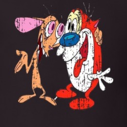 Ren and Stimpy Best Retro Cartoon Character Aged Look Gift T Shirt 25226166
