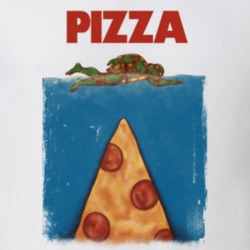 Pizza Teenage Mutant Ninja Turtles Jaws Inspired Funny T Shirt 25409121