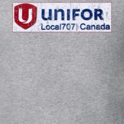 Unifor Local 707 US Trade Unions Trendy Worn Look T Shirt 26107871