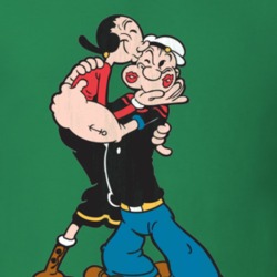 Olive Oyl and Popeye Retro Cartoon Character Worn Look Gift T Shirt 28124410