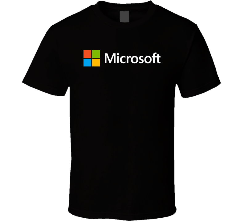 Microsoft Logo Geek Computer Science Software Black T Shirt Microsoft Logo Geek Computer Science Software Black T Shirt