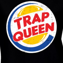Trap Queen Fetty Wap Burger King Parody Worn Look Black T Shirt 17173190