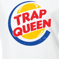Trap Queen Fetty Wap Burger King Parody Worn Look White T Shirt 17173215