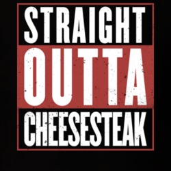 Straight Outta Cheesesteak Funny Parody Red And White T Shirt 18493528