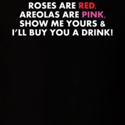 Roses Are Red Areolas Are Pink Show Me Yours Buy You A Drink T Shirt 18878445