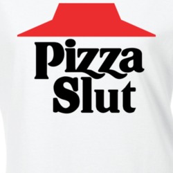 Pizza Slut Logo White T Shirt 19104085