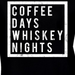 Coffee Days Whiskey Nights Black Worn Look T Shirt 21886384