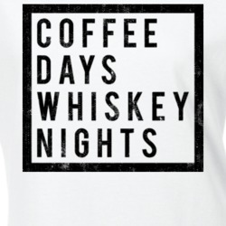 Coffee Days Whiskey Nights White Worn Look T Shirt 21886428