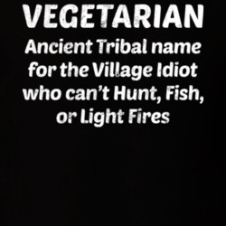 Vegetarian Village Idiot Worn Look T Shirt 22738596