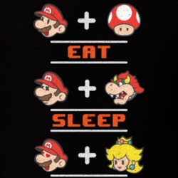 Eat Sleep Play Super Mario Distressed T Shirt 9938380