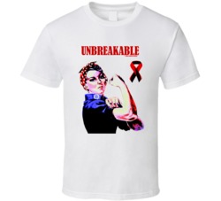 Unbreakable Tough Woman Stroke Survivor Red Ribbon Gift T Shirt 39058317