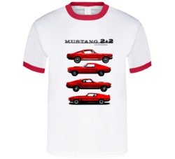 Mustang 2+2 Fastback Generations 66 68 70 72 Gift Musclecar T Shirt 39084124