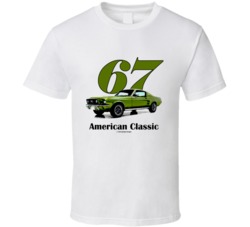 67 Mustang Fastback American Classic Lime Gold Musclecar Gift T Shirt 39159603