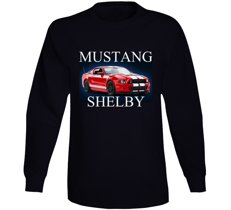 Mustang Shelby Red Ford Shirt Gt500 Gt350 Cobra Long Sleeve