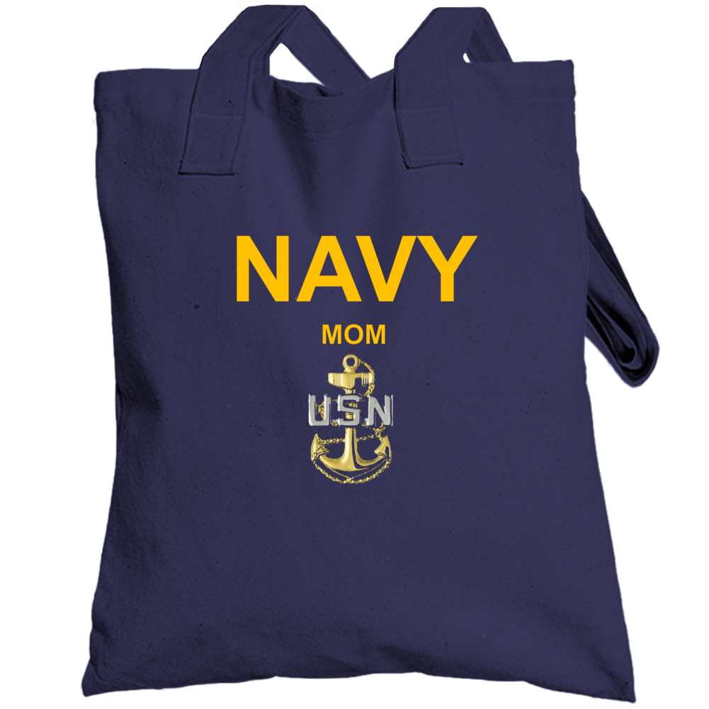 Navy Mom Usn Anchor Military Family Veteran Gift Totebag